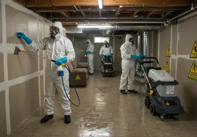 Basement Moisture Removal and Structural Drying process in Hugo, MN